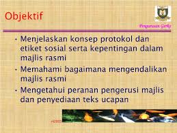 Memastikan kelancaran dan keharmonian majlis. Ppt Majlis Rasmi Powerpoint Presentation Free Download Id 1077353