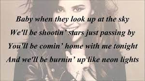 Demi Lovato Neon Lights With Lyrics Youtube