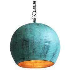 Turquoise Copper Bola Lantern Copper Pendant Lights Copper Lantern Pendant Light