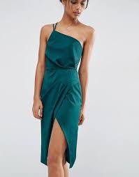 Asos Asos One Shoulder Cami Drape Hammered Satin Midi Pencil Dress Simple Dresses Midi Pencil Dress Dresses