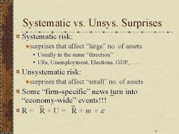 Systematic risk is the fluctuations in the returns on securities that occur due to macroeconomic factors. What Is Systematic And Unsystematic Risk