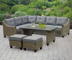 Broyhill Patio 5 Piece Cushioned Sectional All Weather Wicker Set Big Lots In 2020 Patio Seating Sets Patio Seating Small Patio Furniture