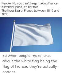 If you know that you have met your match, then you know it is better to give up and try to find a different solution. So When People Make Jokes About The White Flag Being The Flag Of France They Re Actually Correct France Meme On Me Me