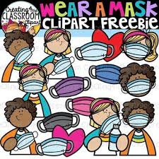 Wear A Mask Clipart Freebie Distance Learning Clipart Clip Art Freebies Clip Art Teachers Pay Teachers Freebies