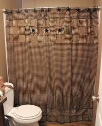 Black And Tan Shower Curtains Primitive Rag Shower Curtain Black And Tan Primitive Shower Curtains Shower Curtain Primitive Bathroom Decor