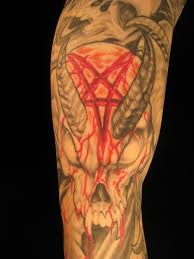 See more ideas about blood tattoo, tattoos with meaning, tattoos. Fanged Goat Head With A Reversed Pentagram And Dripping Blood Tattoo Com