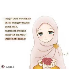 Kata bijak ini juga bagus buat sahabat muslim yang sedang membutuhkan caption untuk profil di media sosial. Gambar Kartun Muslimah Kata Kata Bijak