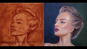 Drawing of female portrait #5 Mini portrait