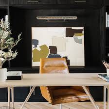 Revamp your work zone in your house with these home office ideas which include beautiful storage how chic is this simple home office? Home Office Modern Design With Large Artwork Homeoffice Modern Design Interior Interior Deco