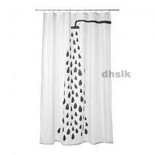 Ikea Tvingen Fabric Shower Curtain Black White Showerhead Graphic Modern Shabby Chic Bathroom Shabby Chic Homes Shabby Chic Interiors