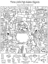 Three Little Pigs Activity Book Hidden Picture Puzzles Hidden Pictures Little Pigs