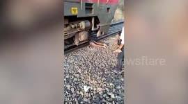 Train accidents are a common feature in the indian railways. Newsflare Original Man Miraculously Escapes After Train Runs Over Him