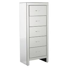 Part of the practical madison series this narrower dresser has we bought 2 queens to use in our kids rooms and elimanated their chest of drawers. Buy Venetian Mirrored Tall Boy Chest Of 5 Drawers Online At Cherry Lane