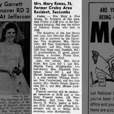 Obituary for Mary A. Kise Koons (Aged 76)