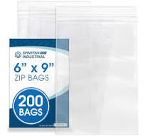 Spartan Industrial - 6” X 9” (200 Count) Quart Clear Reclosable Zip Plastic  Poly Bags with Resealable Lock Seal Zipper - 2 Mil
