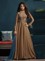 Jennifer Winget Brown Georgette Readymade Gown 148718 Anarkali Gown Gown Dress Online Stylish Gown