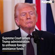 The Supreme Court narrowly ruled today that the Trump administration must  comply with a district court order and pay out nearly $2 billion in foreign  assistance funds to nonprofit aid groups.