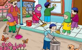 Menjaga lingkungan di sekolah dan rumah agar tetap bersih merupakan hal yang wajib untuk dilakukan. Gambar Kartun Kerja Bakti Di Lingkungan Sekolah