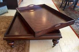 Coffee table trays and storage trays are functional and decorative. Large Handsome Butler S Tray Coffee Table At 1stdibs