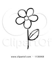 Black And White Daisy Flower Clipart Cartoon Of A Black And White Daisy Flower Royalty Free Vector Clipart By Colematt Free Vector Clipart Daisy Flower Vector Free
