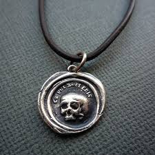 Skull Necklace A Memento Mori From A Latin Antique Wax Seal Inscribed Es Fui Sum Eris Which Translates So As You Ar Skull Necklace Mens Jewelry Necklace