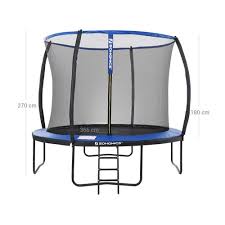 Klar, denn kinder lieben es im freien zu toben und auf gartentrampolinen herumzuhüpfen. Songmics Trampolin O 366 Cm Rundes Gartentrampolin Mit Sicherheitsnetz Mit Leiter Und Gepolsterten Stangen Sicherheitsabdeckung Tuv Rheinland Getestet Sicher Outdoor Schwarz Blau Str12bk