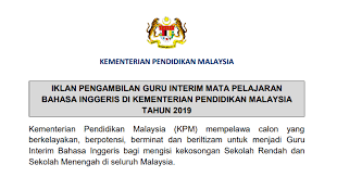 Maklumat jawatan guru interim sabah. Guru Interim 2019 Dini