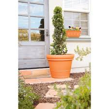 Pennington 22 In Heavy Rimmed Extra Large Terra Cotta Clay Pot 100043004 The Home Depot