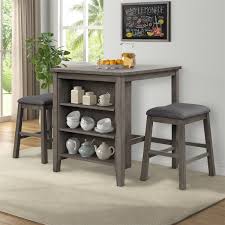 The extra height opens up the area beneath the table giving the room a feeling of space. Merax 3 Piece Wooden Counter Height Dining Table Set Overstock 31978223