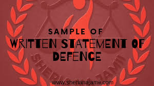 A Sample Of Written Statement Of Defence Defence Statement Legal Documents