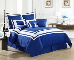 Black And Blue Comforter Queen Lux Decor Royal Blue Queen Size Bed 8 Piece Comforter Set White Stripe Bedding Full Queen Blue Comforter Sets Blue Bedding Sets Blue Comforter