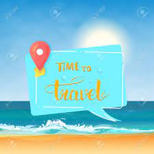 See more ideas about bubble letters, bubble letter fonts, letters. Time To Travel Banner Sunny Beach Decoration With Speech Bubble Royalty Free Cliparts Vectors And Stock Illustration Image 102389827
