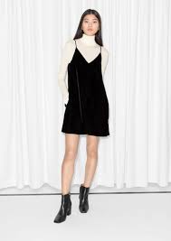Other Stories Strap Velvet Dress Black Velvet Slip Dress Outfit Fashion Velvet Dresses Outfit