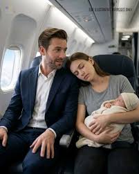 Exhausted mom and baby fall asleep on stranger's shoulder