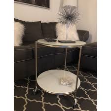 The tabletop in tempered glass is stain resistant and easy to clean. Ikea Glass Side Table Aptdeco
