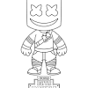 The fortnight marshmello coloring pages introduce young artists to one of the characters in the popular computer game. 1