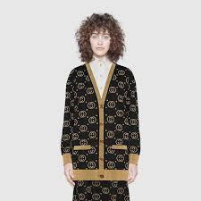 Black And Gold Cardigan Gucci Wool Cardigan With Gg Motif Wool Cardigan Cardigans For Women Sweaters For Women