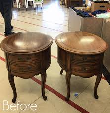 The top features an english cabbage rose motif in beautiful cottage colors. Oval French Provincial Side Tables Makeover Confessions Of A Serial Do It Yourselfer