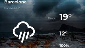Temperaturas, probabilidad de lluvias y velocidad del viento. El Tiempo En Barcelona Prevision Para Hoy Domingo 11 De Abril De 2021