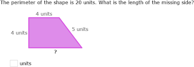 Watch how to calculate the measurement of a missing side when given the total perimeter. Ixl Perimeter Find The Missing Side Length 3rd Grade Math