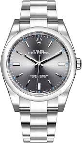 The aesthetics of the rolex oyster perpetual models set them apart as symbols of universal and classic style. Buy Rolex Oyster Perpetual 114300 Dark Rhodium Dial Mens Watch Online At Low Prices In India Amazon In