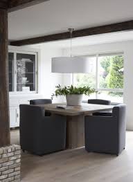 Dining Room Decor Ideas Modern Contemporary Style With Natural Wood Open Beam Ceiling Double Ta Square Dining Tables Luxury Dining Tables Modern Dining Room