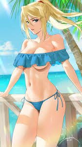 Zero suit samus in a bikini