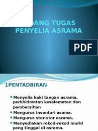 Makanan bahawa kumpulan ikan a perlu dibuang sisik. Bidang Tugas Penyelia Asrama