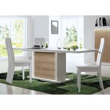 Table à manger blanche laquée. Table A Manger Blanc Laquee Et Bois Extensible A Led Cbc Meubles