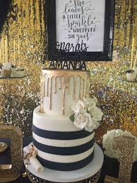 Cake And Backdrop Graduation Party Travel Theme Black White And Gold Gold Graduation Party Dessert Table Graduation Dessert Table Graduation Party