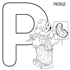 Coloring Activity Pages P Is For Pickle Oscar The Grouch Sesame Street Coloring Pages Alphabet Letters To Print Sesame Street