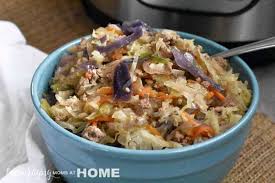 To make this recipe fewer points try using a ground turkey or chicken sausage instead of pork or using ground chicken. Instant Pot Egg Roll In A Bowl Keto Weight Watchers Low Carb Thm Friendly