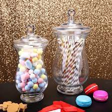 Classic apothecary jars & glass canisters from pottery barn. 2 Pack Clear Glass Apothecary Jars Candy Container With Lids 10 12 Efavormart