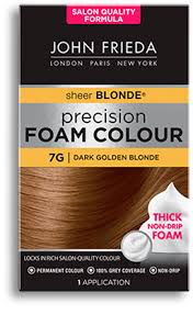 Blonder hair i'm always tempted to dye it lighter blonde, but now i don't have to, because this product works like a charm! Precision Foam Colour 7g Sheer Blonde Dark Golden Blonde John Frieda